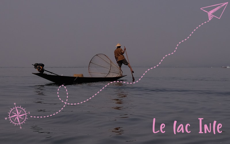 En navigant sur le lac Inle